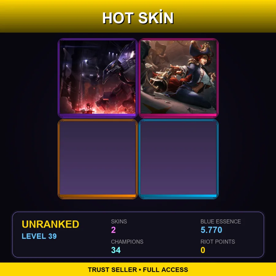 EUW | Lv39 | Unranked | 2 Skin | 34 Champ with Morgana