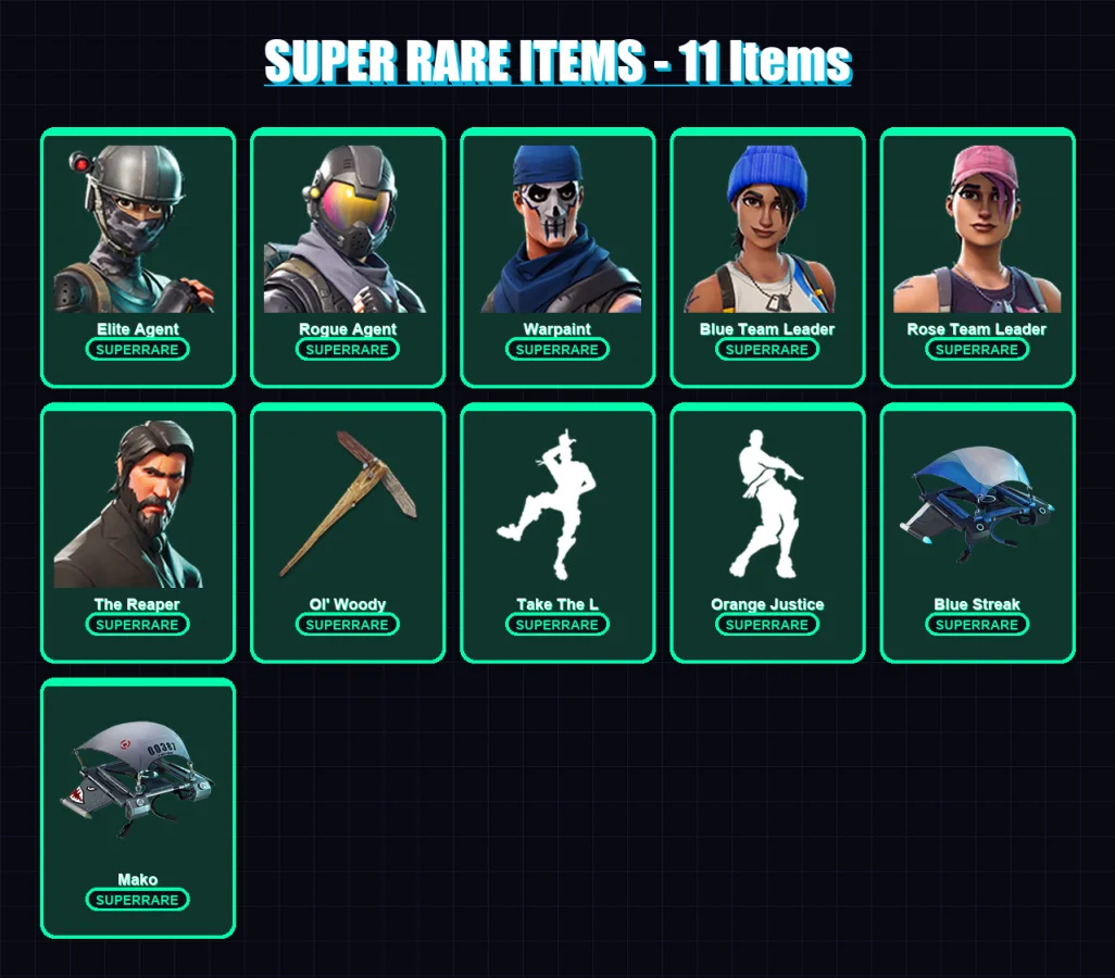 [PC/XBOX/PSN] | Elite Agent | Rogue Agent | Warpaint | Blue Team Leader | Rose Team Leader | 121 skin | 169 pickaxe | 143 emote | 121 glider | Lv228 — Fortnite account