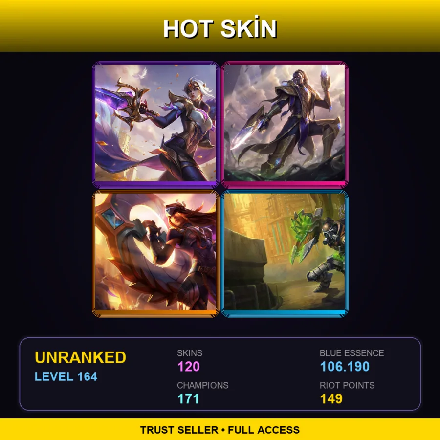 VN | Lv164 | Unranked | 120 Skin | 171 Champ