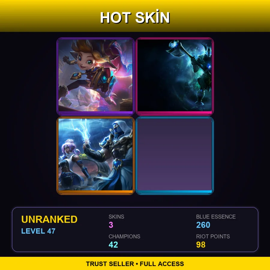 NA | Lv47 | Unranked | 3 Skin | 42 Champ