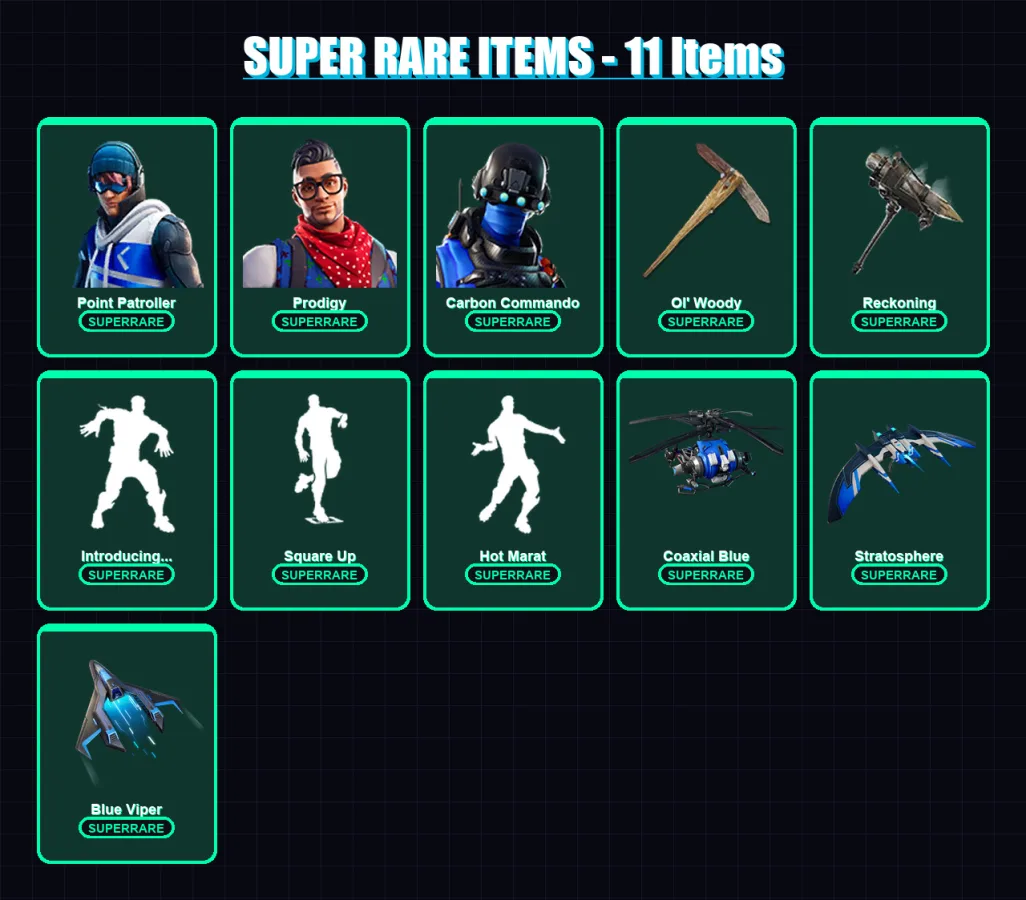 [PC] | Point Patroller | Prodigy | Carbon Commando | Calamity | The Foundation (Reforged) | 40 skin | 58 pickaxe | 33 emote | 45 glider | Lv454