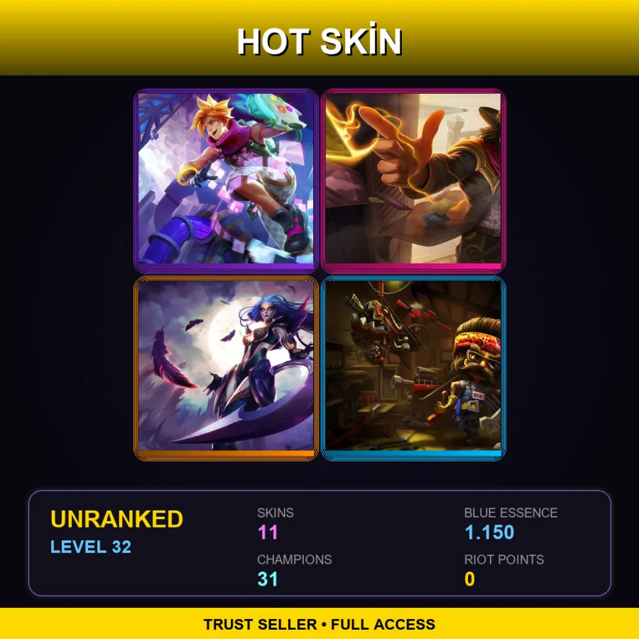 TW | Lv32 | Unranked | 11 Skin | 31 Champ — Unranked / Smurf League of Legends