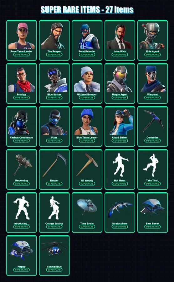 [PS4/PS5/XBOX/PC] | Rose Team Leader | The Reaper | Point Patroller | 138 skin | Lv1837 — Fortnite account