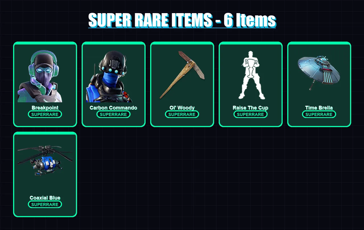 [PC/XBOX] | Breakpoint | Carbon Commando | Fade | Sorana | Catalyst | 160 skin | 162 pickaxe | 132 emote | 138 glider | Lv2494