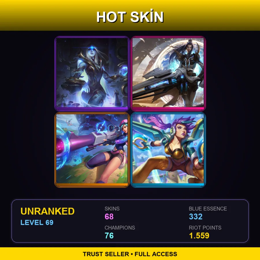 VN | Lv69 | Unranked | 68 Skin | 76 Champ
