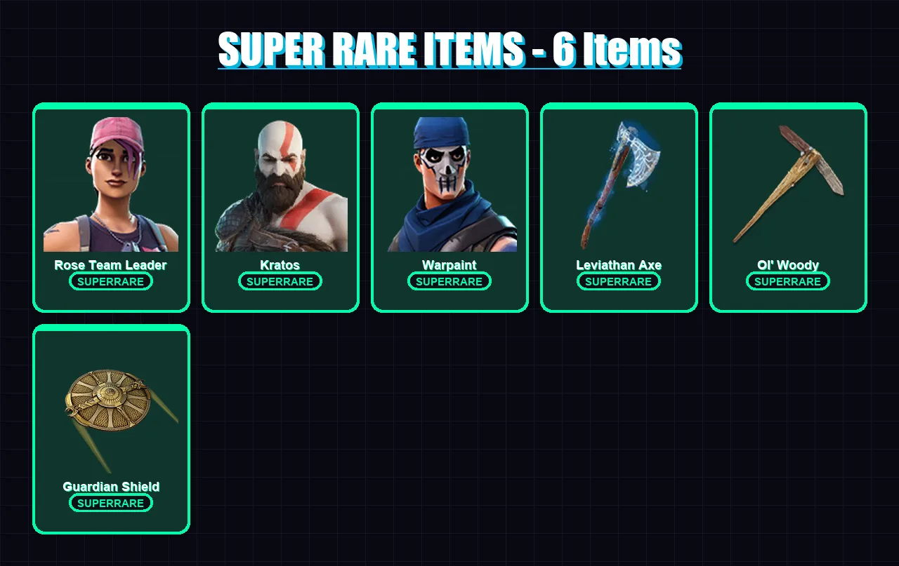 [PC] | Rose Team Leader | Kratos | Warpaint | Gear Specialist Maya | Mandalorian | 89 skin | 63 pickaxe | 61 emote | 43 glider | Lv446