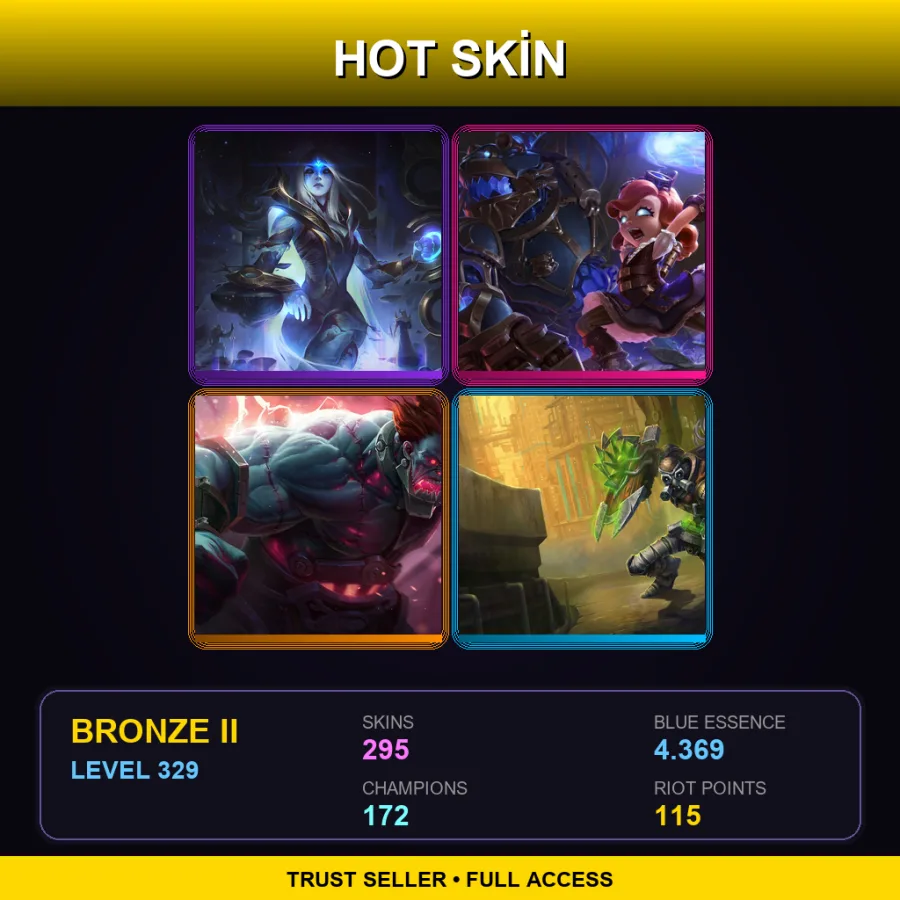 LAN | Lv329 | Bronze II | 295 Skin | 172 Champ