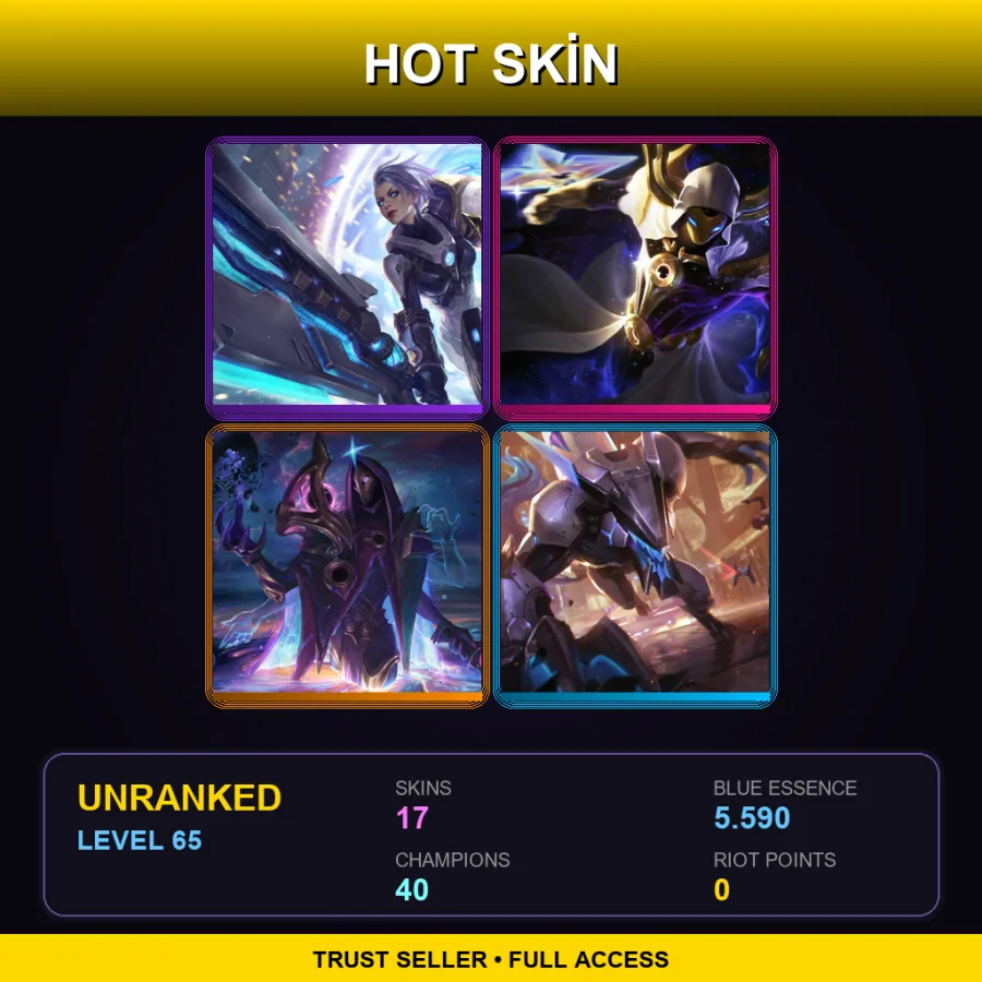LAN | Lv65 | Unranked | 17 Skin | 40 Champ — LoL account