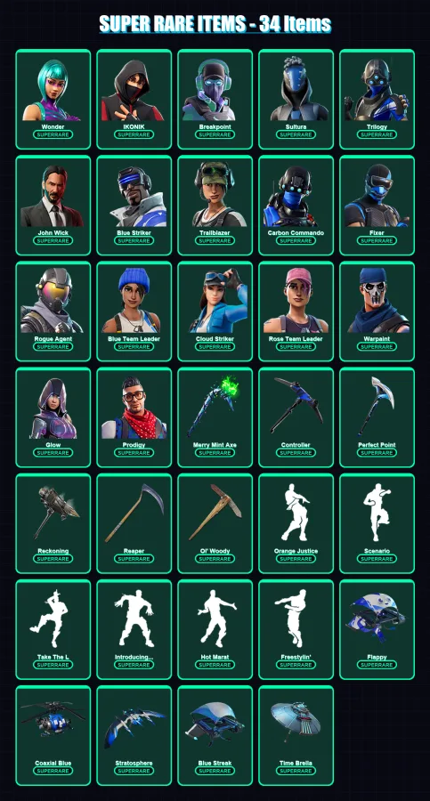 [PC/XBOX/PSN] | Wonder | IKONIK | Breakpoint | Sultura | Trilogy | 274 skin | 206 pickaxe | 162 emote | 185 glider | Lv2548 — Fortnite account