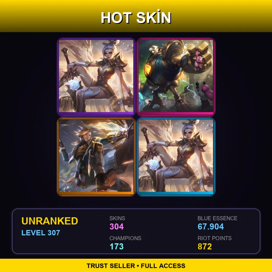 EUNE | Lv307 | Unranked | 304 Skin | 173 Champ