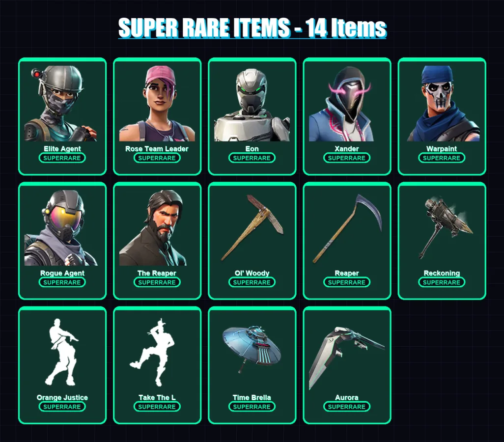 [PC/XBOX/PSN] | Elite Agent | Rose Team Leader | Eon | Xander | Warpaint | 198 skin | 222 pickaxe | 215 emote | 177 glider | Lv2873 — Fortnite account