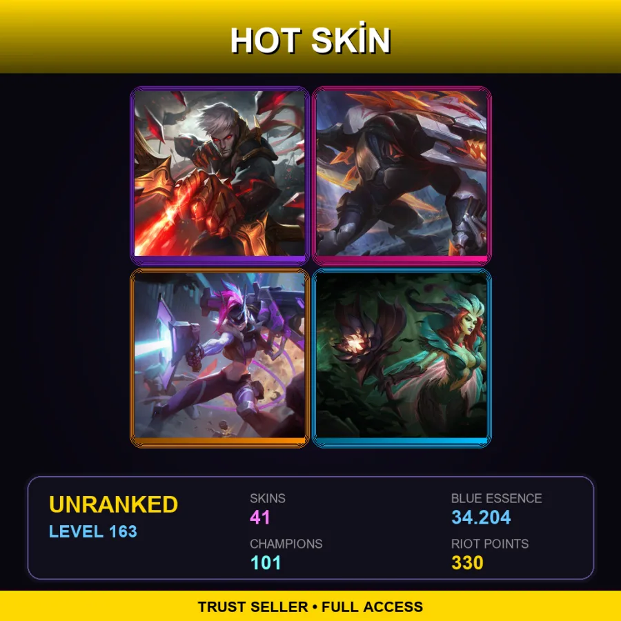 EUNE | Lv163 | Unranked | 41 Skin | 101 Champ