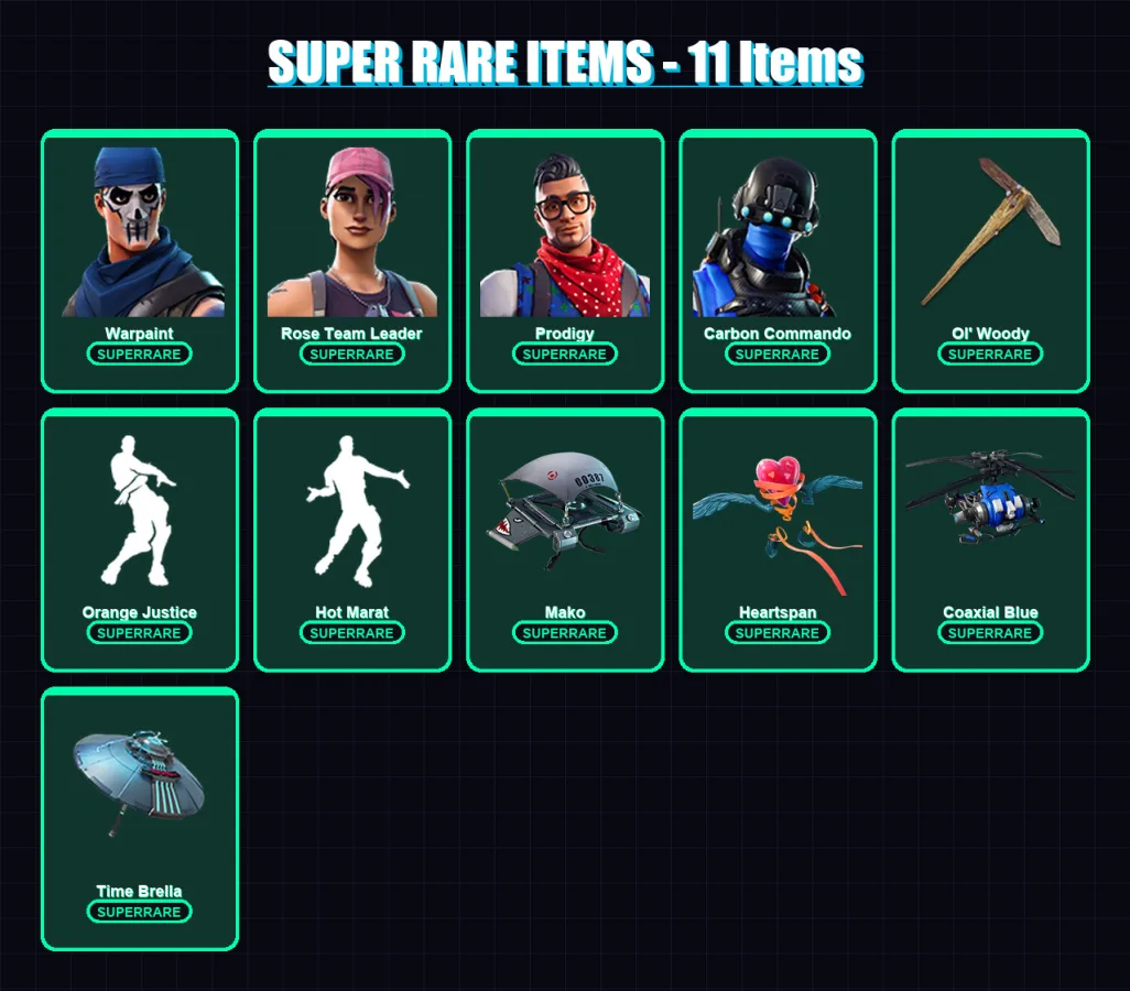 [PC/XBOX/PSN] | Warpaint | Rose Team Leader | Prodigy | Carbon Commando | Red Knight | 40 skin | 71 pickaxe | 63 emote | 75 glider | Lv1079