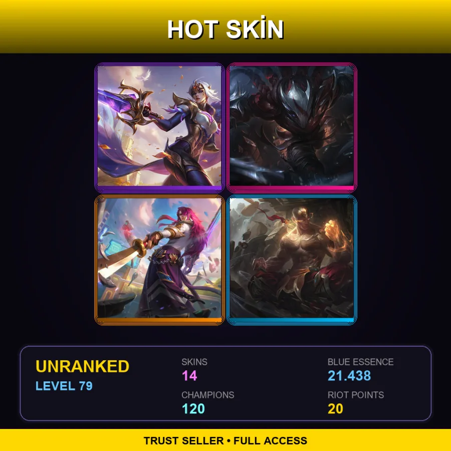 LAN | Lv79 | Unranked | 14 Skin | 120 Champ — Crime City Nightmare Darius