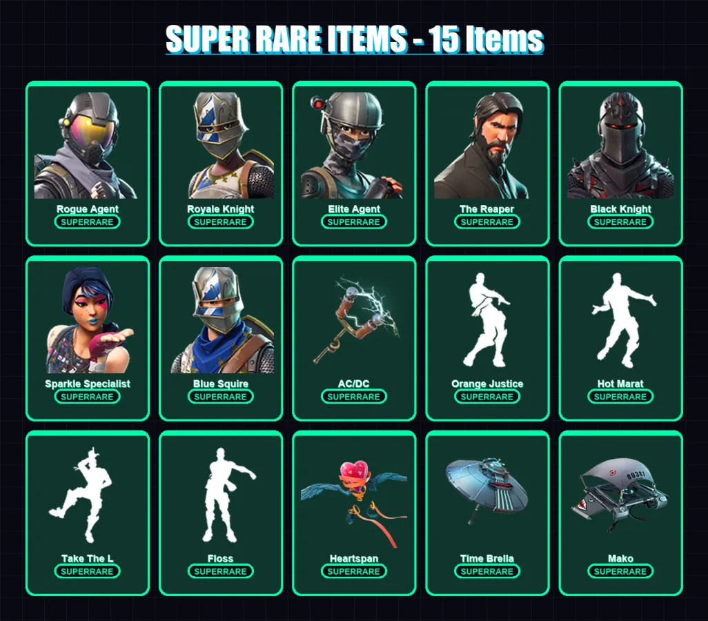 [PC/XBOX] | Rogue Agent | Royale Knight | Elite Agent | The Reaper | Black Knight | 67 skin | 73 pickaxe | 67 emote | 86 glider | Lv1253