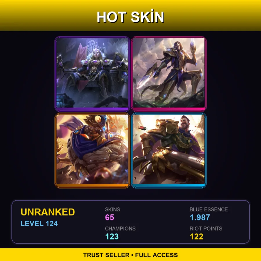 TR | Victorious Sejuani | Victorious Lucian | Victorious Maokai | Victorious Graves | 65 Skin | 123 Champ | Lv124