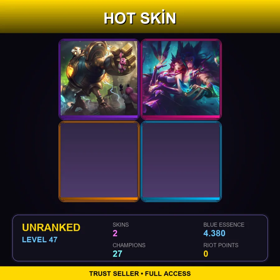 BR | Lv47 | Unranked | 2 Skin | 27 Champ — LoL account