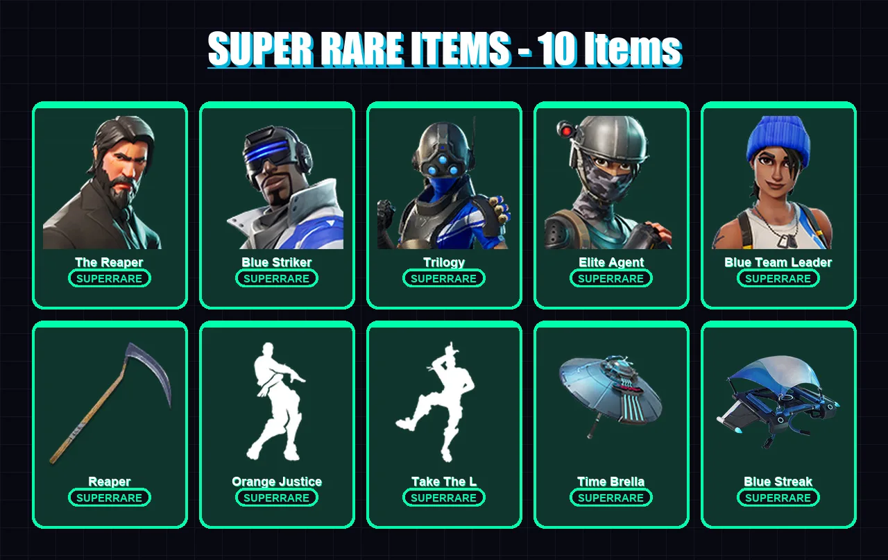 [PS4/PS5/XBOX/PC] | The Reaper | Blue Striker | Trilogy | Elite Agent | Blue Team Leader | 21 skin | 34 pickaxe | 29 emote | 31 glider | Lv535 — Fortnite account