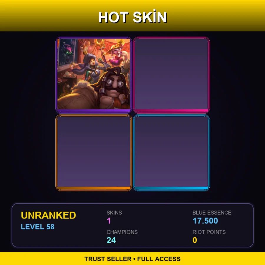 NA | Lv58 | Unranked | 1 Skin | 24 Champ — LoL account