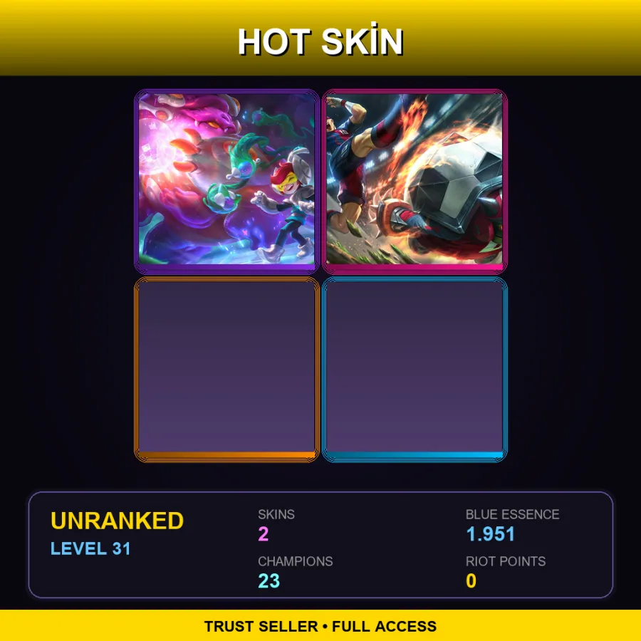 NA | Lv31 | Unranked | 2 Skin | 23 Champ — LoL account