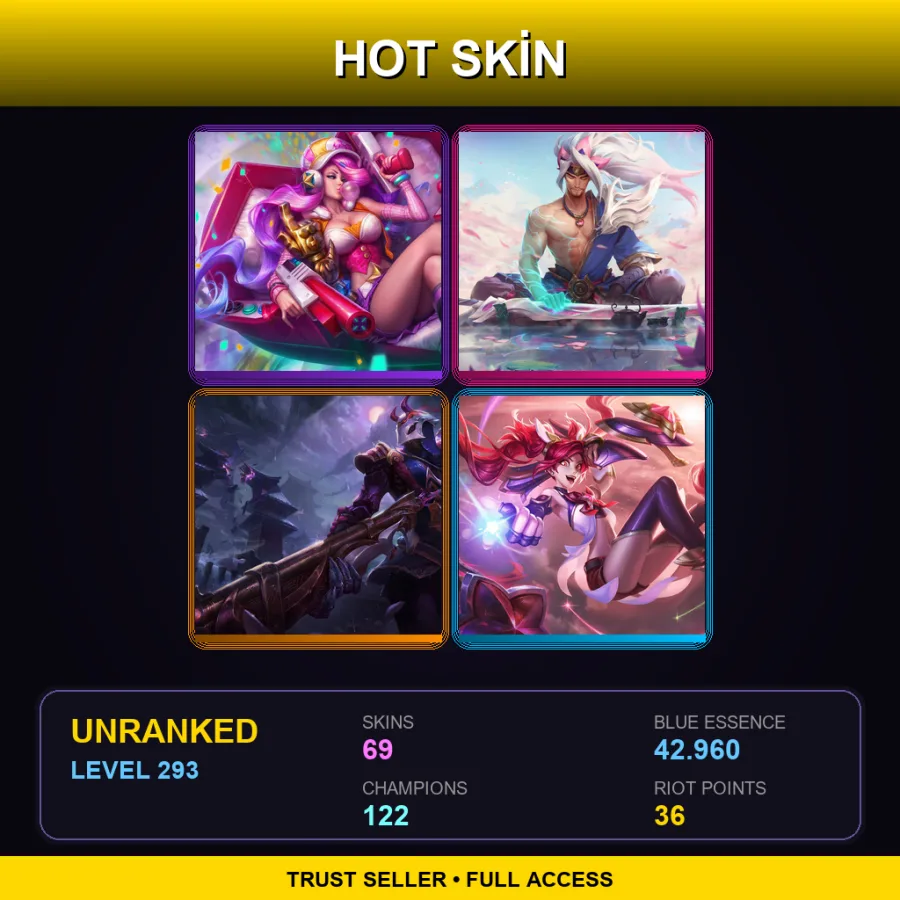 EUW | Lv293 | Unranked | 69 Skin | 122 Champ