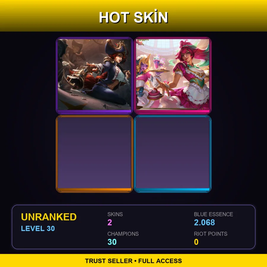 LAS | Waterloo Miss Fortune | Cafe Cuties Sivir | 2 Skin | 30 Champ | Lv30