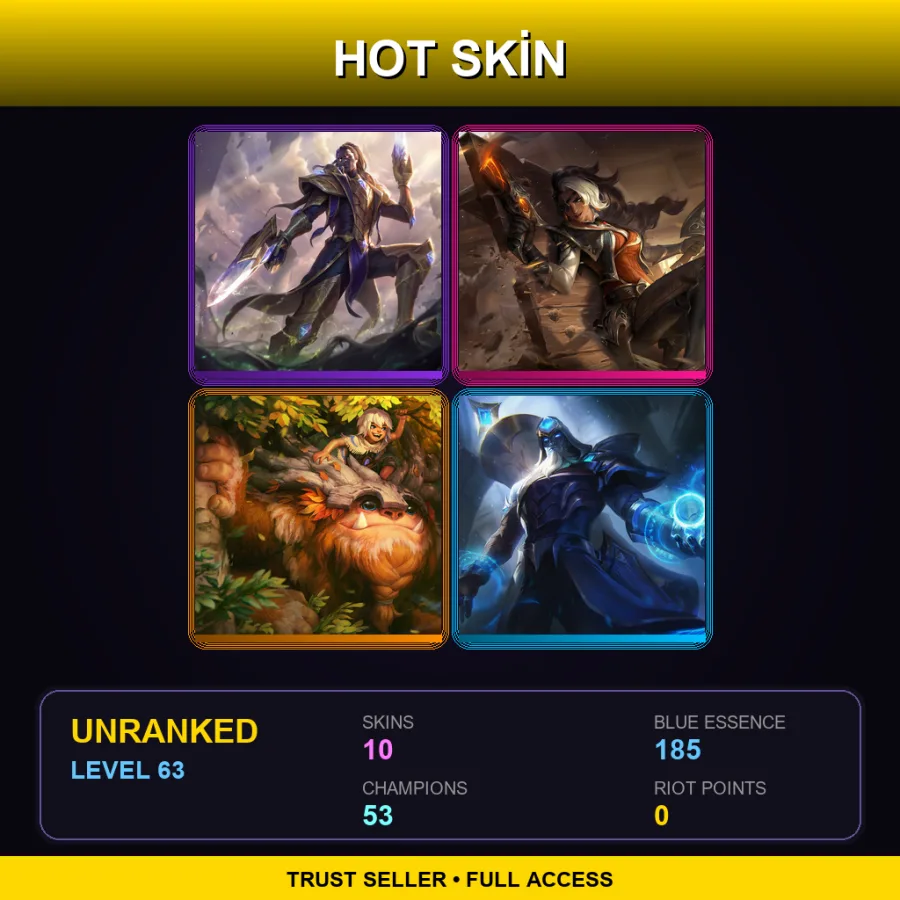 LAS | Lv63 | Unranked | 10 Skin | 53 Champ