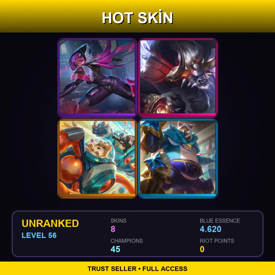LAS | Lv56 | Unranked | 8 Skin | 45 Champ — Lunar Beast Alistar