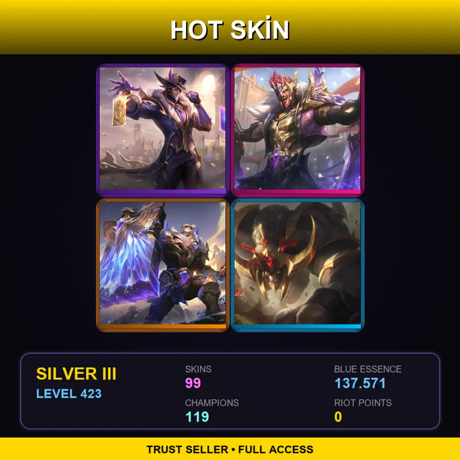 LAS | Lv423 | Silver III | 99 Skin | 119 Champ