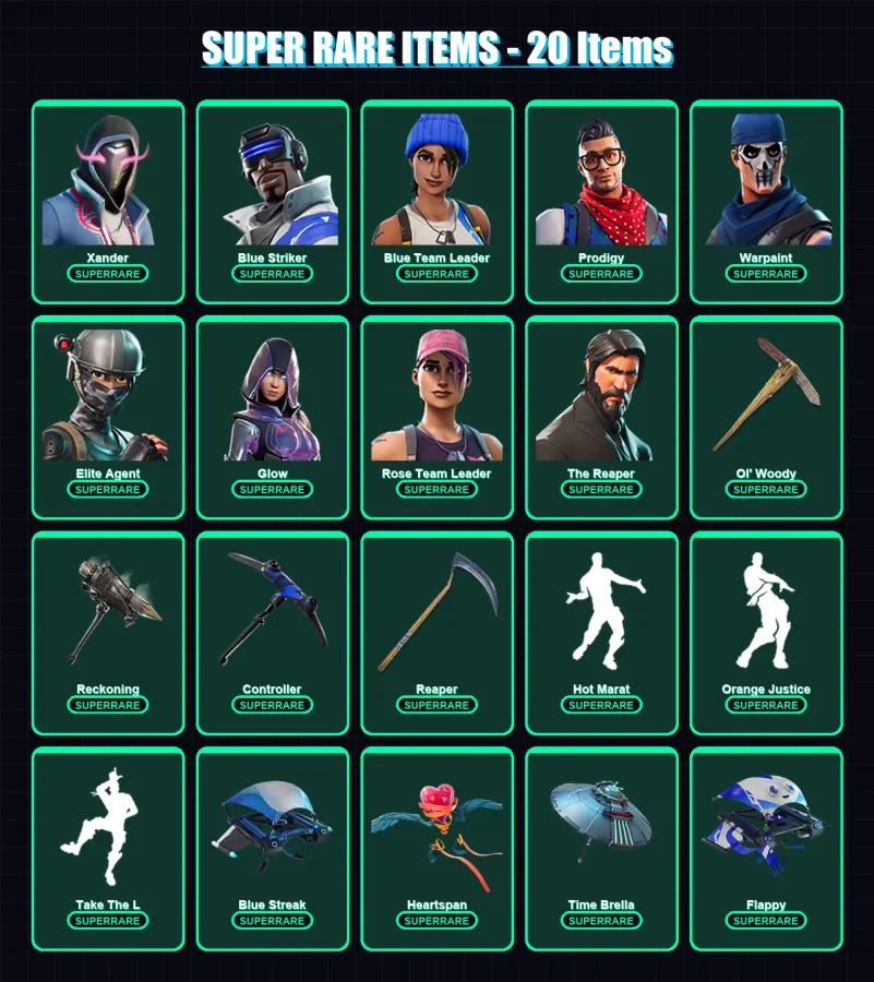 [PC/XBOX] | Xander | Blue Striker | Blue Team Leader | Prodigy | Warpaint | 80 skin | 84 pickaxe | 93 emote | 87 glider | Lv1219 — Fortnite account