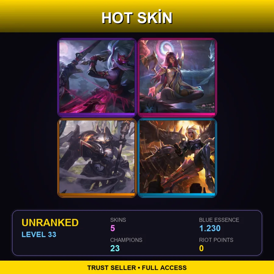 TR | Lv33 | Unranked | 5 Skin | 23 Champ