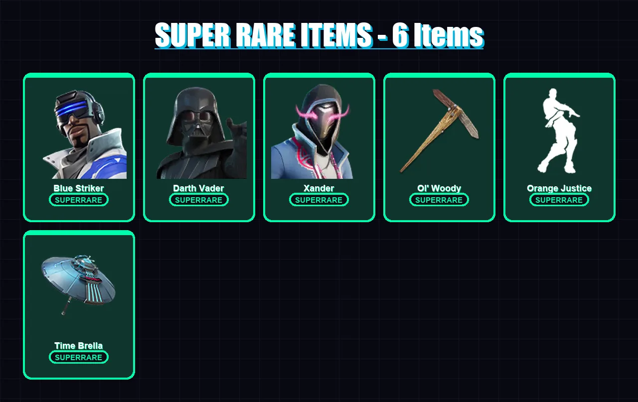 [PS4/PS5/XBOX/PC] | Blue Striker | Darth Vader | Xander | Valeria | Joey | 114 skin | 180 pickaxe | 121 emote | 166 glider | Lv2716