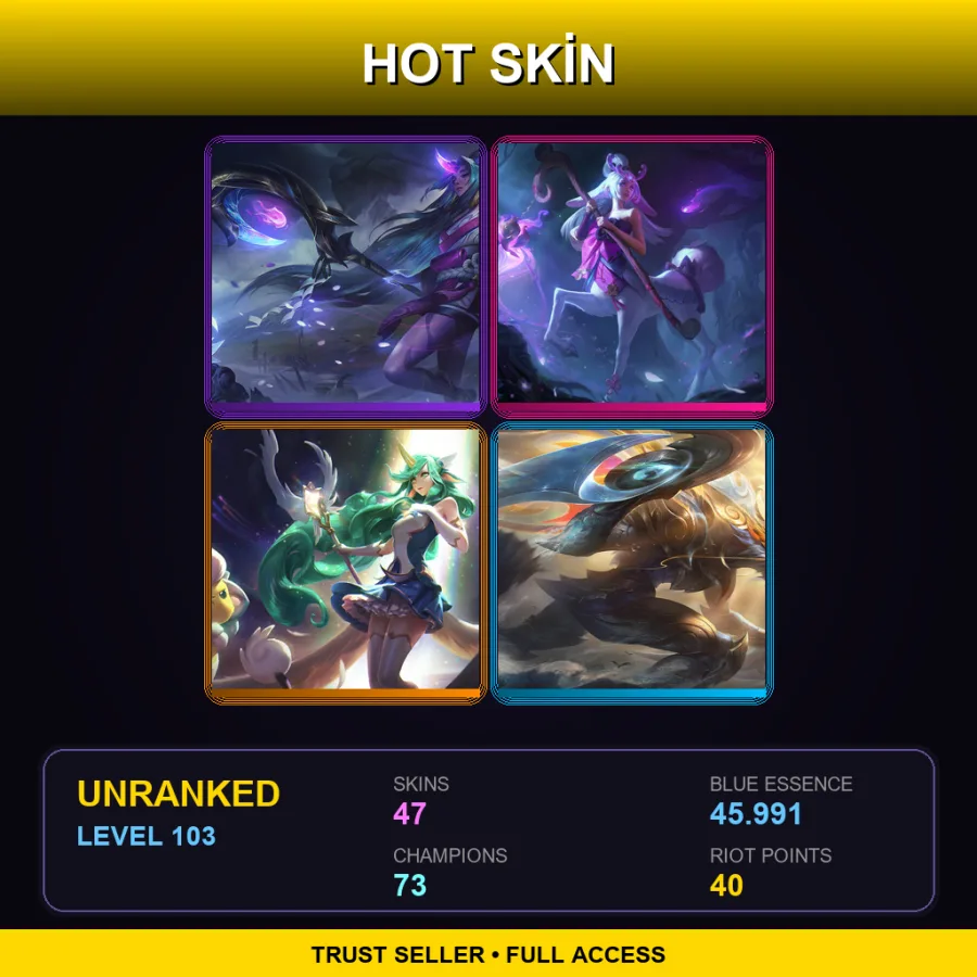BR | Lv103 | Unranked | 47 Skin | 73 Champ — LoL account