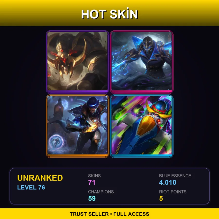 VN | Lv76 | Unranked | 71 Skin | 59 Champ