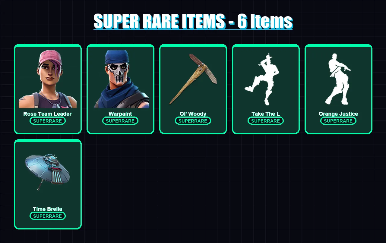 [PC/XBOX/PSN] | Rose Team Leader | Warpaint | Carbide | Spectra Knight | Omegarok | 12 skin | 11 pickaxe | 18 emote | 13 glider | Lv190 — Fortnite account