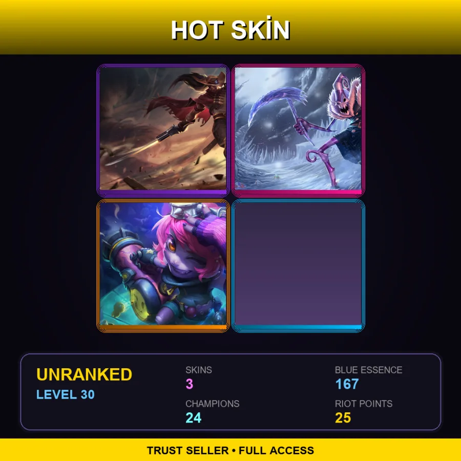 LAS | Lv30 | Unranked | 3 Skin | 24 Champ