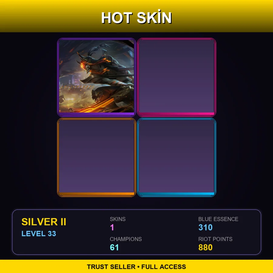 LAN | Lv33 | Silver II | 1 Skin | 61 Champ