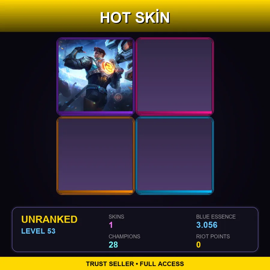 EUW | Lv53 | Unranked | 1 Skin | 28 Champ — LoL account