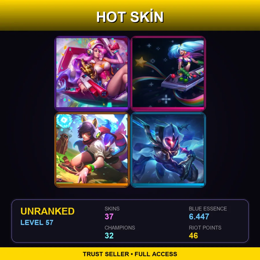 EUW | Lv57 | Unranked | 37 Skin | 32 Champ