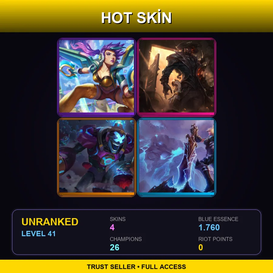 EUNE | Lv41 | Unranked | 4 Skin | 26 Champ — LoL account