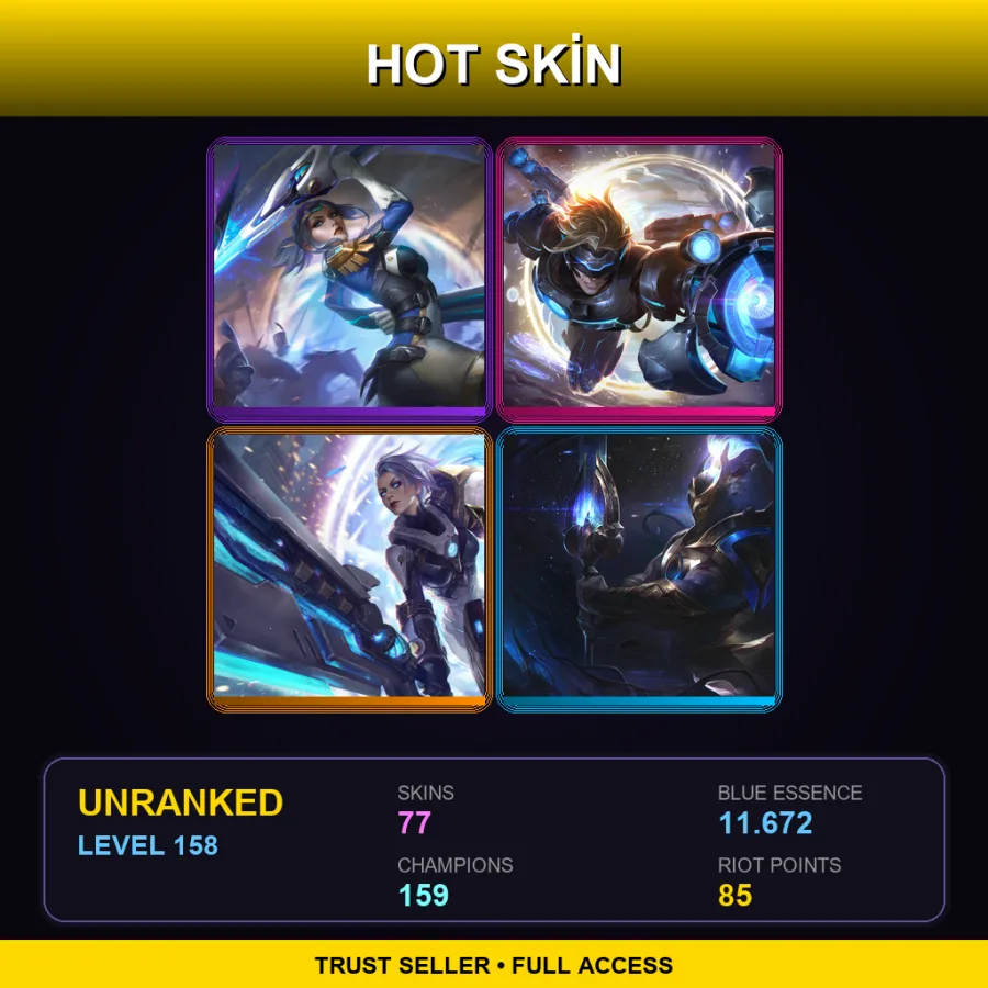 VN | Lv158 | Unranked | 77 Skin | 159 Champ