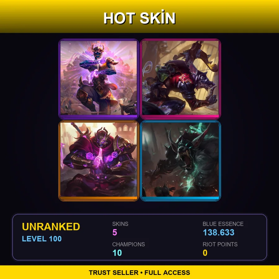 LAS | Lv100 | Unranked | 5 Skin | 10 Champ