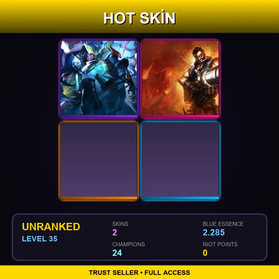 NA | Lv35 | Unranked | 2 Skin | 24 Champ — LoL account