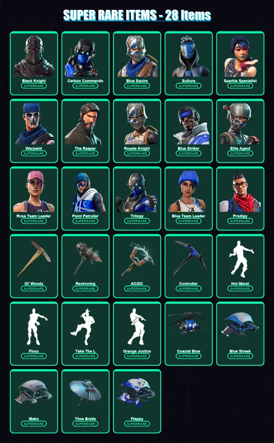 [PS4/PS5/XBOX/PC] | Black Knight | Carbon Commando | Blue Squire | 154 skin | Lv2922