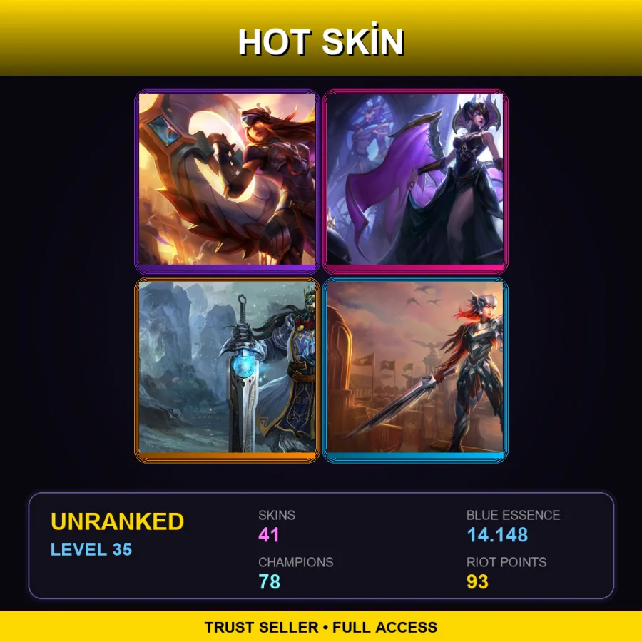 EUW | Lv35 | Unranked | 41 Skin | 78 Champ — Noxus Hunter Anivia