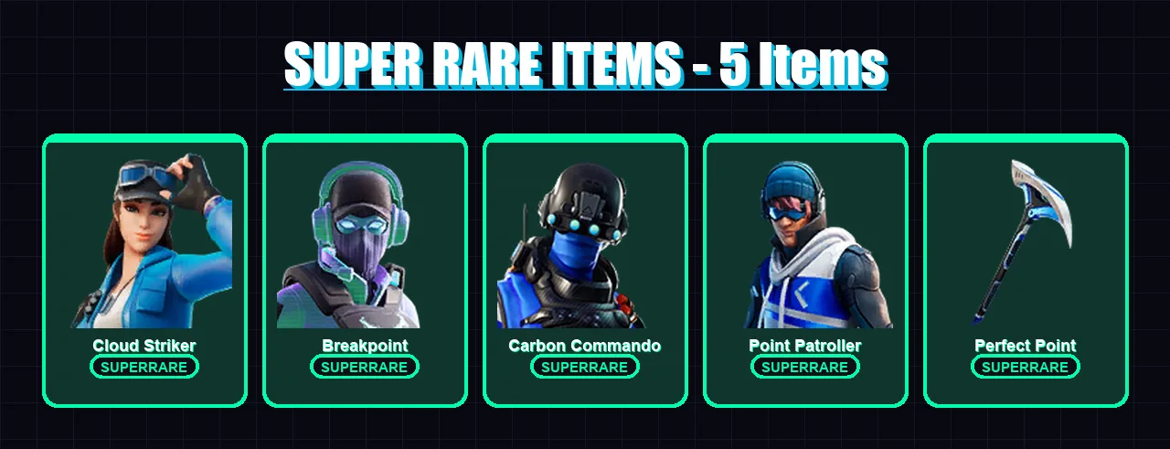 [PS4/PS5/PC] | Cloud Striker | Breakpoint | Carbon Commando | Point Patroller | Deadpool | 44 skin | 43 pickaxe | 43 emote | 50 glider | Lv802