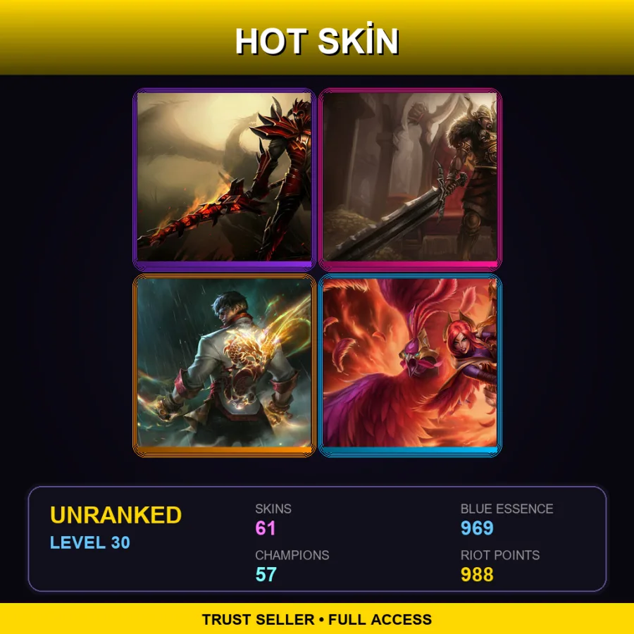 EUNE | Lv30 | Unranked | 61 Skin | 57 Champ — Garen Skin 43