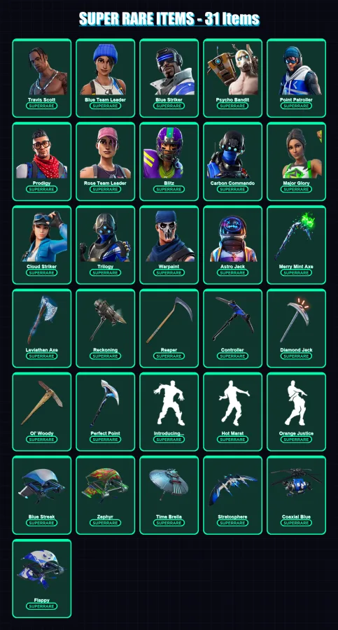 [PS4/PS5/XBOX/PC] | Travis Scott | Blue Team Leader | Blue Striker | 293 skin | Lv2351