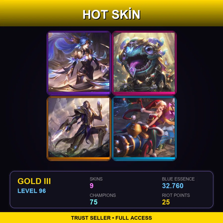 BR | Lv96 | Gold III | 9 Skin | 75 Champ