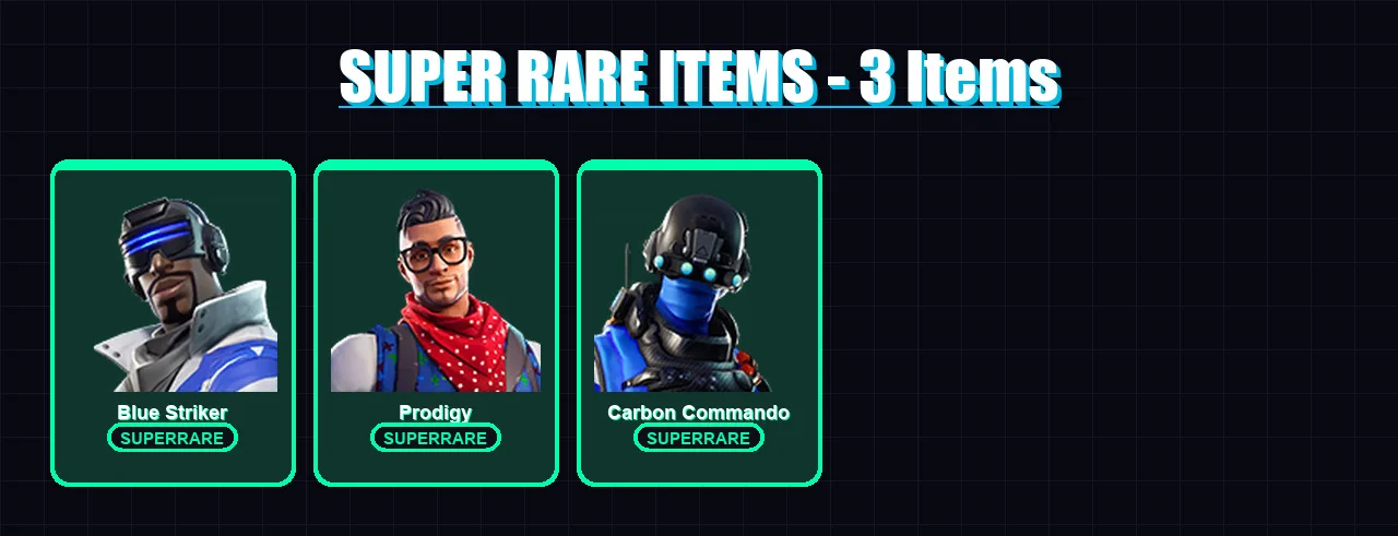 [PC/XBOX] | Blue Striker | Prodigy | Carbon Commando | Rox | Enforcer | 20 skin | 18 pickaxe | 24 emote | 28 glider | Lv398
